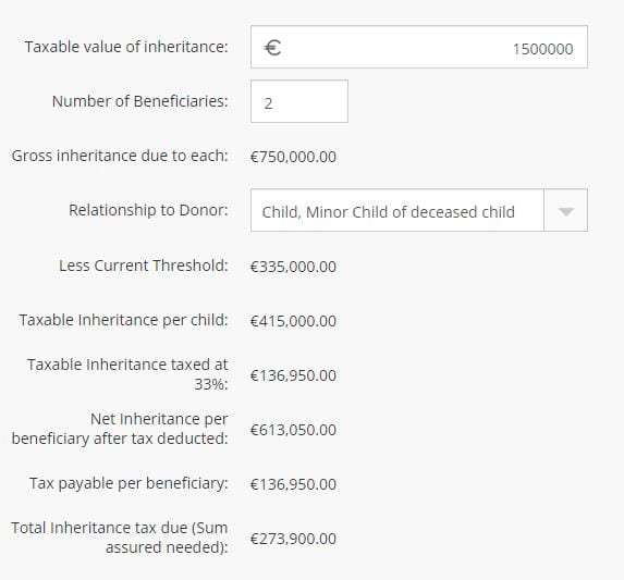 inheritance tax calculation